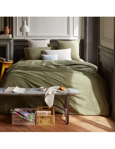 Housse de couette en percale de coton - Vert Camouflage Venez acheter