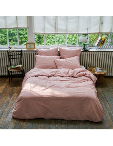 Housse de couette en percale de coton - Rayures Rouge Ocre l'achat 