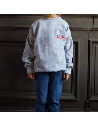 Merci - Sweat Enfant Non Merci "Rive Droite" - Gris le concept de la Pate a emporter 