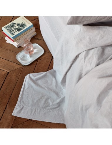 Drap plat en percale de coton - Gris Pavot 50% de réduction en Octobre 2024